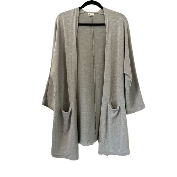 Donni Anthropologie Gray Ribbed Open Cardigan - Picture 1 of 4